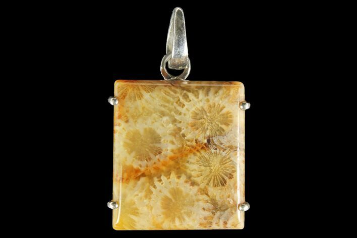 Million Year Old Fossil Coral Pendant - Sterling Silver #142289